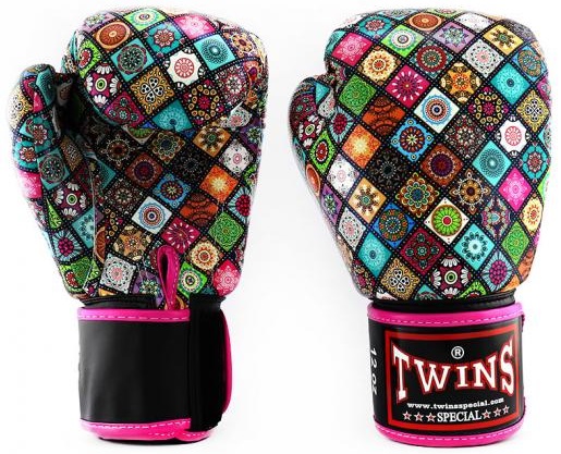 Twins nyrkkeilyhanskat E-Mosaic Pink